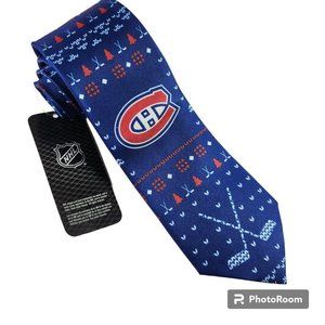 Montreal Canadians Necktie NHL Calhoun Hockey Sticks All Over Design